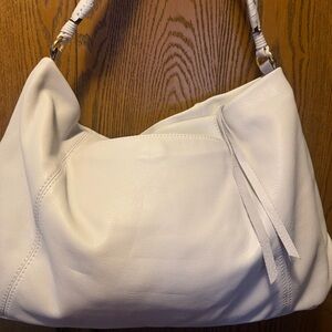 Elegant White Leather Hobo Bag